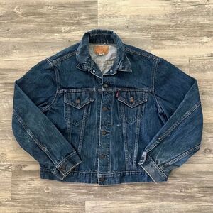 Vintage 70s Levi's Type 3 #52 Stamp Denim Trucker Jean Jacket Size Large